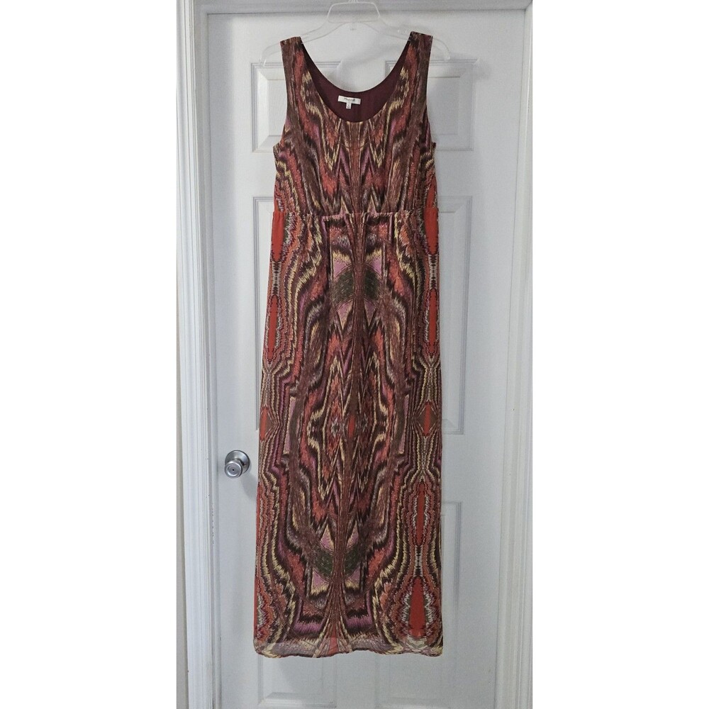 Madewell 1937 Abstract Geometric Ikat Print Maxi Tank Dress Womens 8 Pockets